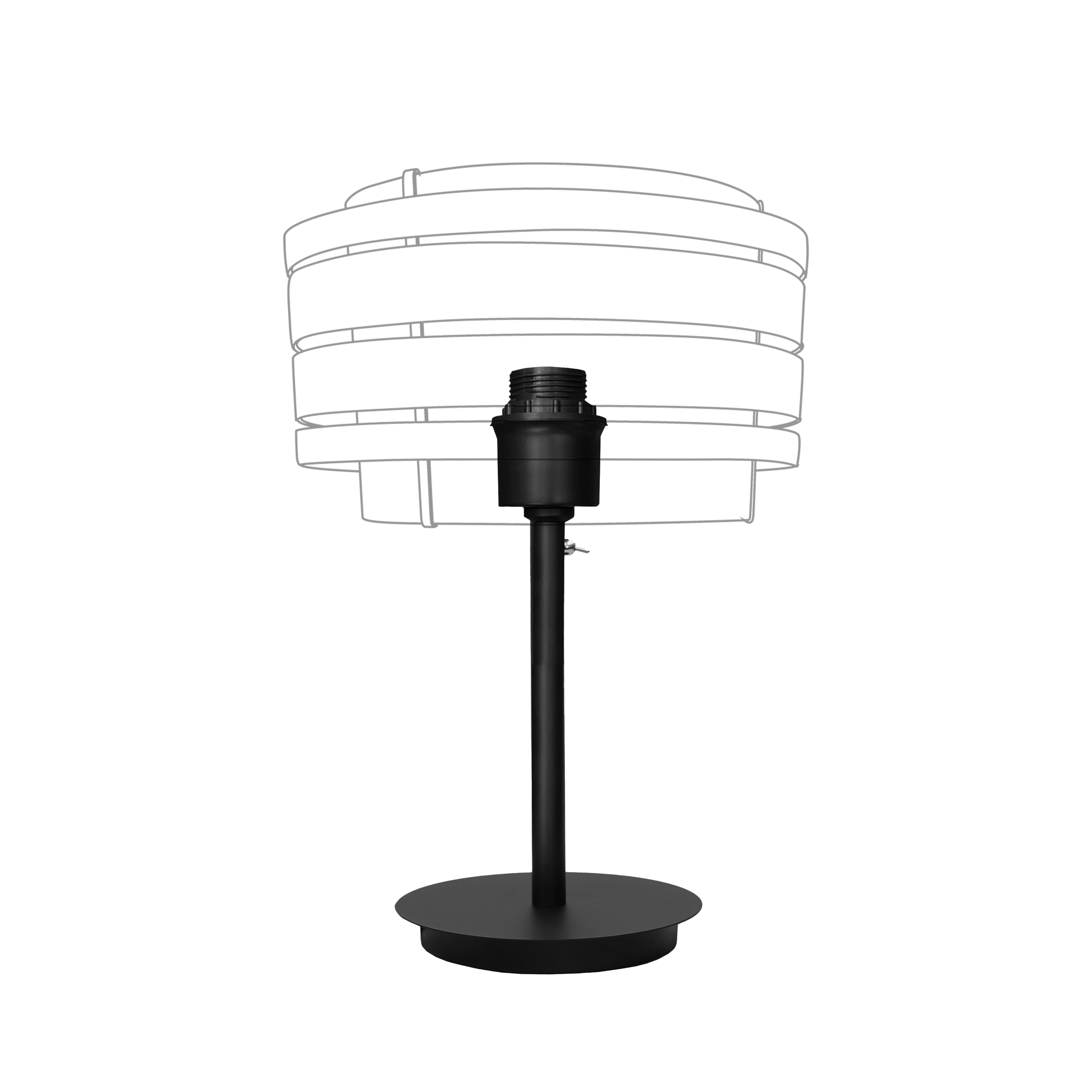 Zwarte metalen tafellampstand voor universele E27-lamp, 35x20cm, van NeXtime Clocks, geschikt als verlichting onderdeel